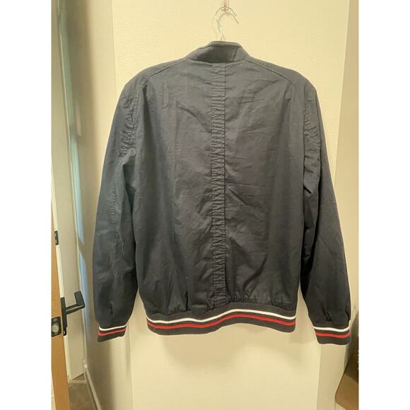 H&M Men's Bomber Navy Full-Zip Jacket Navy Size 42r - Picture 2 of 10